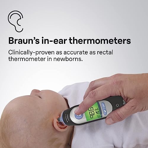 Braun ThermoScan 7 – Digital Ear Thermometer for Kids, Babies, Toddlers and Adults – Fast, Gentle, and Accurate Results in 2 Seconds - Black, IRT6520