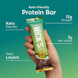 NICKS Protein Bars Mint Chocolate | 12g protein | 170 calories | Low Carb Keto Friendly Snacks No Added Sugar (Multipack 12 bars x 50g)