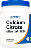 Nutricost Calcium Citrate Powder (500 Grams) (Unflavored) - Pure Calcium Citrate, No Fillers, Gluten Free (1.1lbs)