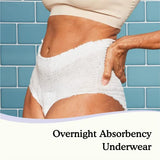 Because Premium Overnight Plus Pull Up Underwear - Extremely Absorbent, Soft & Comfortable Nighttime Leak Protection - White,X- Large - Absorbs 6 Cups - 20 Count
