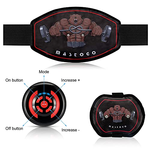 MASTOGO Electronic Abs Toning Training Belt - 9 Modes Pulse Abdominal Stomach Machine EMS Waist Trimmer Equipment Ab Fitness Workout Stimulator for Men Women Belly Arm Leg Muscle Pain Relief Device