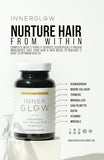 Inner Glow Advanced Hair, Skin & Nails Formula - Dermatologist and Plastic Surgeon developed, clinically tested for visibly stronger and thicker hair in 12 weeks