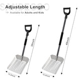 Aluminum Snow Shovel for Snow Removal, 55 inch Long 10.3” Wide Heavy Duty Snow Shovel for Driveway,Lightweight Emergency Shovels with D Grisp Handle for Car,Walkway,Decking,Collapsible Scoop