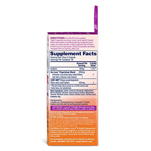 AZO Bladder Control with GoLess® & Weight Management Dietary Suppleme