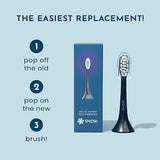 SNOW Toothbrush Refillable Heads - Electric Toothbrush Replacement Heads with Soft Bristles - Feature Blue LED Light and Sonic Technology - Easy Replacement Heads for LED Whitening Electric Toothbrush