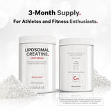 Codeage Liposomal Creatine Monohydrate Powder Supplement, Pure Creatine 5000mg 3-Month Supply, Unflavored, Micronized, Creatinine Sports Muscles, Keto-Friendly - 90 Servings