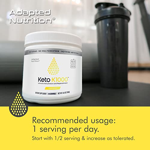 Hi-Lyte Keto K1000 Electrolyte Powder | Lemonade | Hydration Supplement Drink Mix | Boost Energy & Beat Leg Cramps | No Maltodextrin or Sugar | 50 Servings