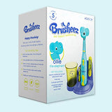 Brusheez® Kids’ Electric Toothbrush Set - Safe & Effective for Ages 3+ Parent Tested Approved with Gentle Bristles, 2 Brush Heads, Rinse Cup, 2-Minute Timer, Storage Base (Ollie The Elephant)