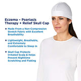 Eczema - Psoriasis Therapy + Relief Skull Sleep Cap for Moderate to Severe Scalp Eczema, Seborrheic Dermatitis – Extreme Dandruff & Scalp Psoriasis Treatment for Adults