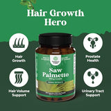 Extra Strength Saw Palmetto Extract - Advanced Saw Palmetto for Women and Men's Hair Growth and Urinary Support with Plant Sterols and Flavonoids - 500mg Herbal Saw Palmetto Supplement - 200 Capsules