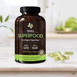 Texas SuperFood - Original Superfood Capsules, Superfood Reds and Greens, All-Natural Whole Food Dietary Supplement, Non-GMO, Gluten Free, Vegan, No Soy, 180 Capsules