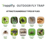 Trappify Fly Traps Outdoor Pre-Baited Disposable Fly Trap - Fly Catcher for Outdoor Fly Traps - Smart Fly Swatter (8 pk)