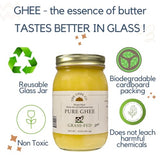 The Ghee Co. -16 Fl Oz , Grass Fed Ghee , Kosher and Halal certified , Paleo & Keto friendly , Lactose & Casein Free, Made homestyle with Grade AA butter (Glass jar)