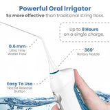 AquaSonic Home Dental Center Rechargeable Power Toothbrush & Smart Water Flosser - Complete Family Oral Care System - 10 Attachments and Tips Included - Various Modes & Timers (White)