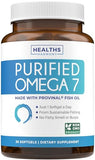 Purified Omega 7 Softgels (1 Month Supply) More Omega 7 & Less Palmitic Acid Than Sea Buckthorn Oil - Provinal Sustainable Peruvian Anchovy Fish Oil Supplement - Non-GMO & Gluten Free - 30 Capsules