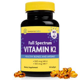 InnovixLabs Full Spectrum Vitamin K2 with MK-7 and MK-4, All-Trans Bioactive K2, 600 mcg K2 per Pill, Soy & Gluten Free, Non-GMO, 90 Capsules, Supports Healthy Bones & Arteries