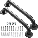 2 Pack 16 Inch Shower Grab Bar - 1.25" Diameter, ZUEXT Matte Black Stainless Steel Bathroom Grab Bar Handle, Bath Balance Bar,Safety Hand Rail Support,Handicap Injury Elderly Senior Assist Bath Handle