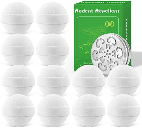 12 Pack Peppermint Oil Rodent Repellent with 1 Pack Mouse Repellent Cream for Car, RVs, House, Garage, Garden, Mouse Deterrent, to Repel Mice, Rats, Squirrel, Moles, Snakes, Chipmunk