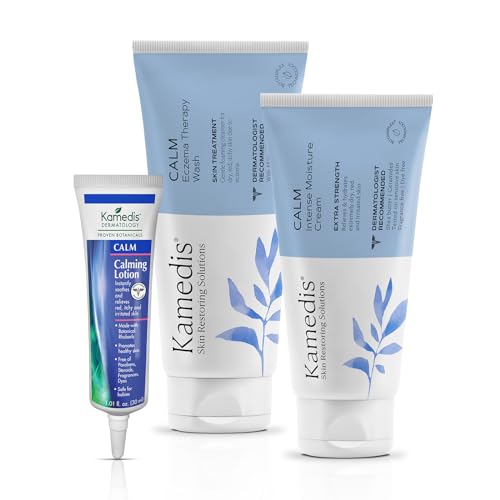 KAMEDIS Clinically Proven Eczema Treatment Kit: Soothing Wash, Cream & Calming Lotion for Babies & Adults - Intensive Relief for Dry, Itchy Skin, Safe for Sensitive Skin, Full Body Treatment