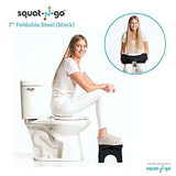 SQUAT-N-GO 7” Folding Squatting Stool | The Only Foldable Toilet Stool | Convenient and Compact – Great for Travel | Fits All Toilets, Folds for Easy Storage, Use in Any Bathroom | Black Color |