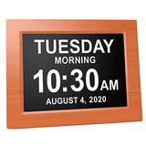 【New 2023】American Lifetime Dementia Clock Large Digital Clock for Seniors, Digital Clock Large Display with custom Alarms Clock with Day & Date for Elderly Large Number Digital Clock Brown Wood Color