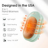 AI Hand Warmers Rechargeable 2 Pack, 6000mAh Electric Hand Warmers, AI Smart Chips 20Hrs Long Safe Heat, Portable Pocket Heater, Gifts for Christmas, Outdoor, Golf, Hunting, Camping Accessories -Green