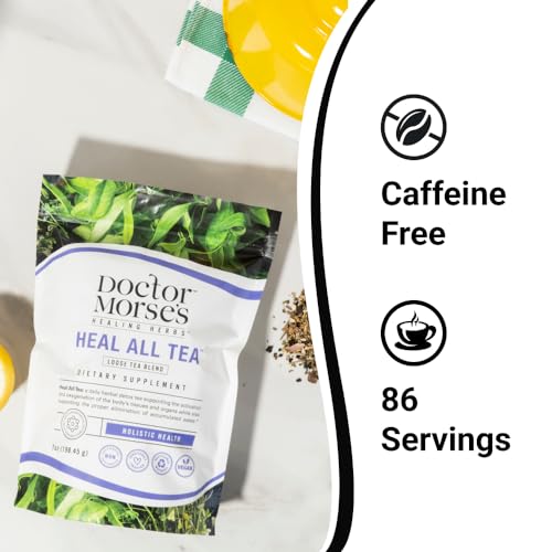 Doctor Morse's™ Heal All Tea | Herbal Formula | 7oz Loose Blend (86 Servings) Caffeine Free | Naturopath Formulated | Full-Body Detox | 100% Organic | Burdock Root, Plantain Leaf, Black Walnut Hull