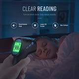 Touchless Thermometer for Adults, Digital Infrared Thermometer Gun, Forehead and Object 2 in 1 Mode, Fast Accurate Results with Fever Alarm-Black, LCD