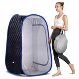 Smartmak Portable Steam Sauna Tent, Full Body Foldable One Person Spa Room for Detox Therapy Without Steamer (33.49 * 33.49 * 55.16in BlackBlue)