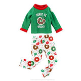 The Elf on the Shelf Donut Pajama Outfit - 2019 Retro Claus Couture Sleepover Set (Two Piece) - Cute Christmas Themed PJ Outfit For Both Boy and Girl Elves - Dress Your Sleepy Elves For Christmas Eve