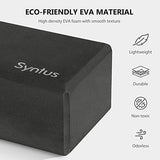 Syntus Yoga Block and Yoga Strap Set, 2 EVA Foam Soft Non-Slip Yoga Blocks 9×6×4 inches, 8FT Metal D-Ring Strap for Yoga, General Fitness, Pilates, Stretching and Toning, Black