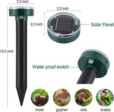 Mole Repellent for Lawns, Gopher Repellent Ultrasonic Solar Powered Waterproof Vole Repellent Gopher Repellent for Garden and Yard