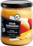 Mango Odor Eliminating Highly Fragranced Candle - Eliminates 95% of Pet, Smoke, Food, and Other Smells Quickly - Up to 80 Hour Burn time - 12 Ounce Premium Soy Blend