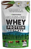Opportuniteas Vanilla Whey Protein Powder - Grass Fed Whey Isolate + Real Sugar & Vanilla Flavor - Perfect for Shakes, Smoothies, Drinks, Cooking & Baking - Non GMO & Gluten Free - 1 lb