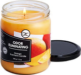 Mango Odor Eliminating Highly Fragranced Candle - Eliminates 95% of Pet, Smoke, Food, and Other Smells Quickly - Up to 80 Hour Burn time - 12 Ounce Premium Soy Blend