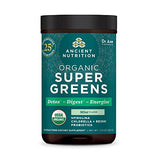 SuperGreens Powder with Probiotics by Ancient Nutrition, Organic Peppermint Flavor Greens, Made from Real Fruits, Vegetables and Herbs, Digestive and Energy Support, 25 Servings, 7.23oz