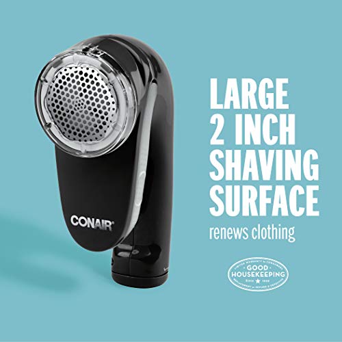 Conair Fabric Shaver and Lint Remover, Rechargeable Portable Fabric Shaver, Black