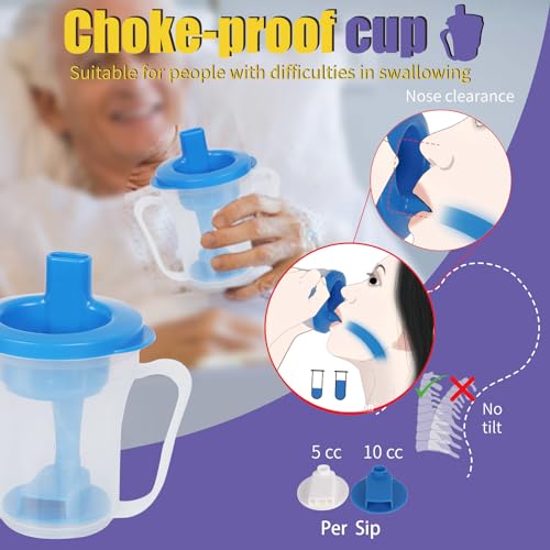 Ehucon Dysphagia Regulating Drinking Cup for Swallowing and Disorders People,Dispenses 5cc or 10cc of Liquid Each Time,No Thickener is Used.Helps to Prevent Choking