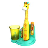 Brusheez® Kids’ Electric Toothbrush Set - Safe & Effective for Ages 3+ - Parent Tested & Approved with Gentle Bristles, 2 Brush Heads, Rinse Cup, 2-Minute Timer, & Storage Base (Jovie The Giraffe)