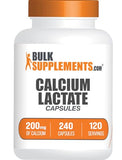 BulkSupplements.com Calcium Lactate Capsules - Calcium Supplement, Calcium 200mg - Calcium Lactate Supplement, 2 Capsules per Serving - 120-Day Supply, 240 Capsules