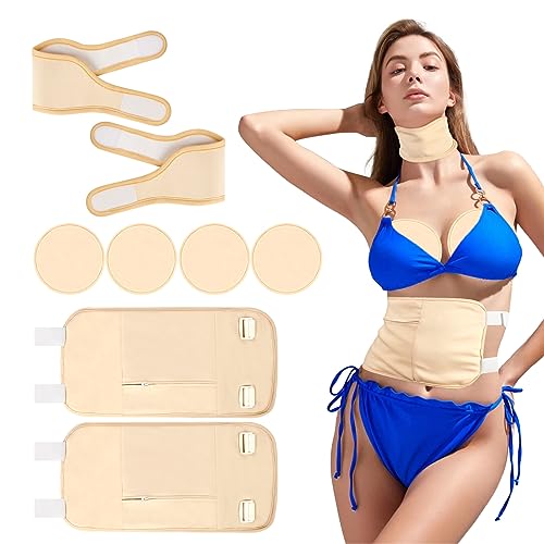Castor Oil Pack Wrap,8 Pcs Reusable Organic Castor Oil Packs for Liver Detox,Constipation,Less Mess,Made of Organic Cotton Flannel with Adjustable Elastic Strap Machine Washable Anti Oil Leak (Khaki)