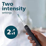 Philips Sonicare 4100 Electric Rechargeable Power Toothbrush, Black, with Genuine Philips Sonicare Optimal Plaque Control Replacement Toothbrush Heads, White, 3 Pack