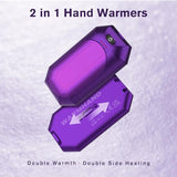 WARMHAND Hand Warmers Rechargeable,Electric Portable Heater 2 Pack,USB 2 in 1 Rechargeable Hand Warmer 3 Levels Quick Heat,Camping Hunting Golf Football Hand Warmers,Warm Gifts Men Women Kids(Purple)