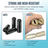 FVRITO 4 Pack Rubber Tips for 5/8" Wheelchair Handle Brake,Durable Wheelchair Wheel Lock Cover Perfect Replacement for Drive Rollator Transport Wheelchair, Lightweight Foldable Wheelchair Accessories
