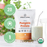 Sprout Living Simple Pumpkin Seed Protein Powder, 20 Grams Organic Plant Based Protein Powder Without Artificial Sweeteners, Non Dairy, Non-GMO, Vegan, Gluten Free, Keto Drink Mix (5 Pound)