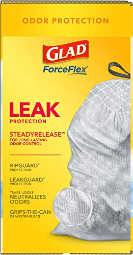 Glad ForceFlex Tall Kitchen Drawstring Trash Bags, 13 Gal, Fresh Clean Scent with Febreze, 110 Ct