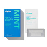 Zimba Spearmint Flavored Teeth Whitening Strips | Vegan, Enamel Safe Hydrogen Peroxide Teeth Whitener for Coffee, Wine, Tobacco, and Other Stains | 14 Day Treatment | Spearmint