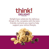 think! Delight, Keto Protein Bars, Healthy Low Carb, Gluten Free Snack - Chocolate Peanut Butter Cookie Dough, 10 Count (Packaging May Vary)