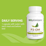 BiOptimizers P3-OM Proteolytic Prebiotics & Probiotics Supplement – Lactobacillus Plantarum for Digestive & Immune Health – Bloating & Gut Relief Support for Men & Women (120 Vegan Capsules)