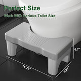 Kzeirm 2 Pack Toilet Stool Poop Stool for Adults, Portable Toilet Stool Squat Adult with Non-Slip Feet, Stable Pooping Potty Stool for Bathroom, Toilet Step Stool for Kids, White, Pack of 2